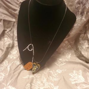 Resin flower heart necklace